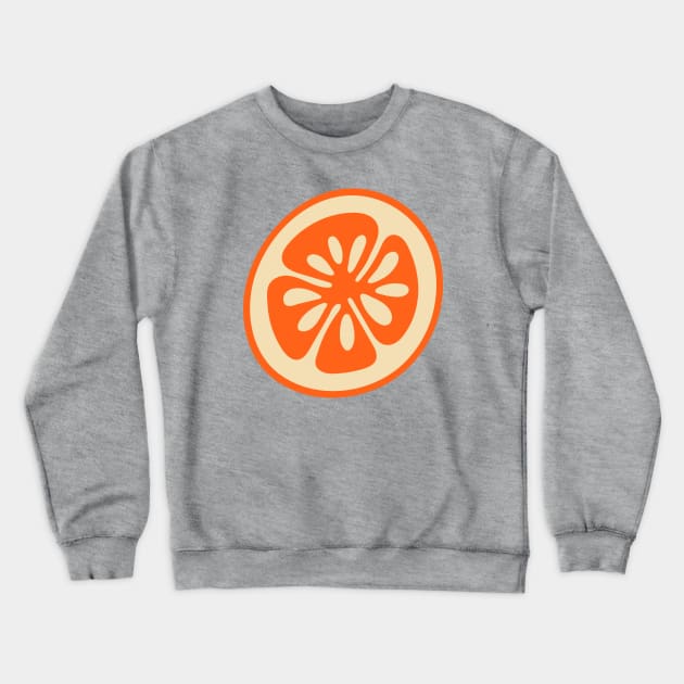 BIG ORANGE Tropical Citrus Summer Fruit Slice - UnBlink Studio by Jackie Tahara Crewneck Sweatshirt by UnBlink Studio by Jackie Tahara